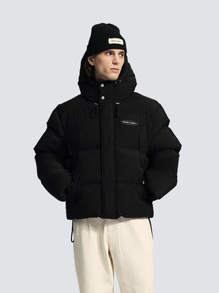 Hooded Puffer Jacket - Black