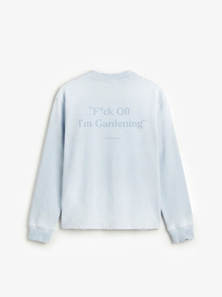 Distressed “F*ck Off I'm Gardening” Longsleeve - Blueberry Blue