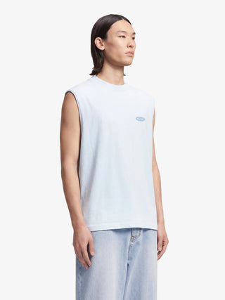 Distressed “F*ck Off I'm Gardening” Sleeveless T-shirt - Blueberry Blue