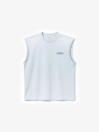 Distressed “F*ck Off I'm Gardening” Sleeveless T-shirt - Blueberry Blue