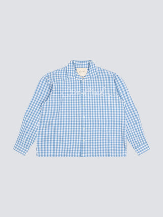 Garden Hose Chain Stitch Overshirt - Light Blue