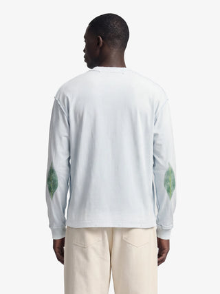 Distressed Leaf Longsleeve - Blueberry Blue