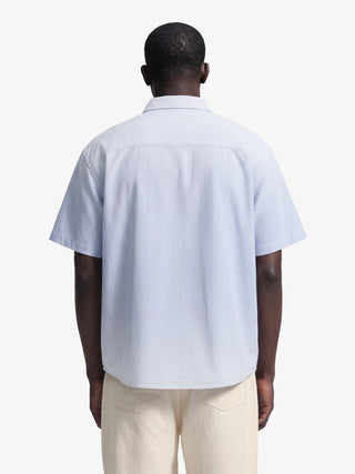 Distressed Oxford Shirt Shortsleeve - Light Blue
