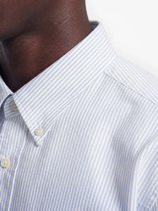 Distressed Oxford Shirt Longsleeve - Light Blue