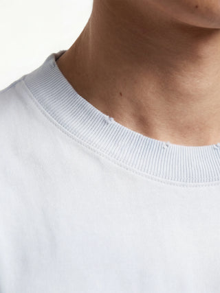 Distressed Big Lemon Outline T-shirt - Blueberry Blue