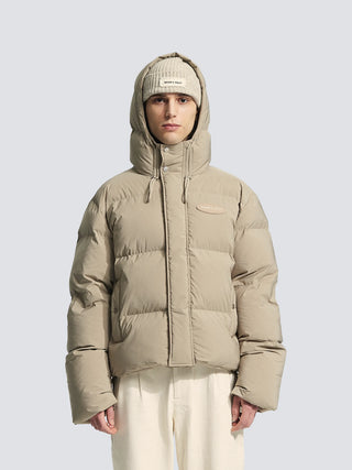 Hooded Puffer Jacket - Khaki