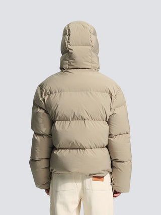 Hooded Puffer Jacket - Khaki