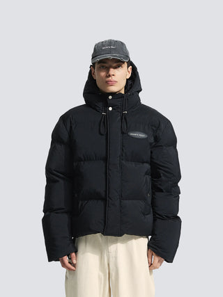 Hooded Puffer Jacket - Black