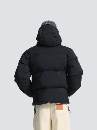 Hooded Puffer Jacket - Black