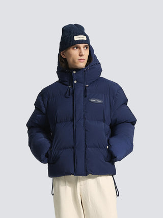 Hooded Puffer Jacket - Navy