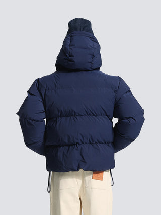 Hooded Puffer Jacket - Navy