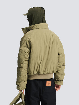 Emblem Patch Padded Jacket - Green