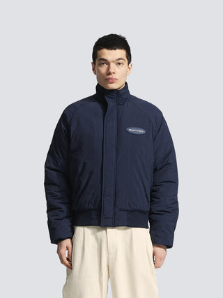 Emblem Patch Padded Jacket - Navy