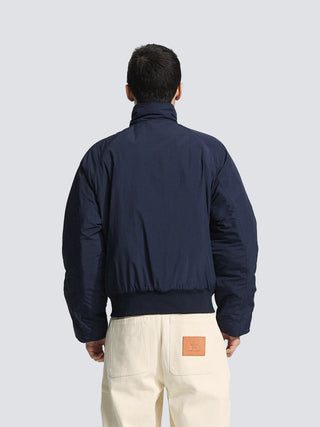 Emblem Patch Padded Jacket - Navy