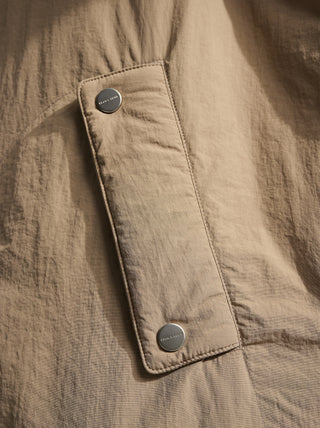 Emblem Patch Padded Trench Coat - Khaki
