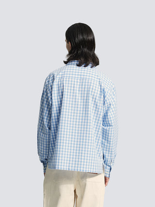 Garden Hose Chain Stitch Overshirt - Light Blue