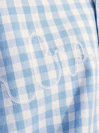 Garden Hose Chain Stitch Overshirt - Light Blue