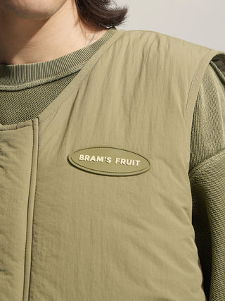 Emblem Patch Padded Vest - Green