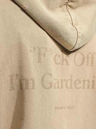 Distressed “F*ck Off” Hoodie - Washed Khaki