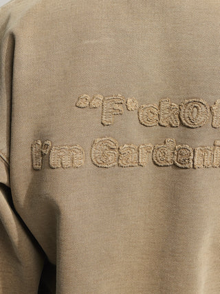 Cut & Sew “F*ck Off” Crewneck - Washed Khaki