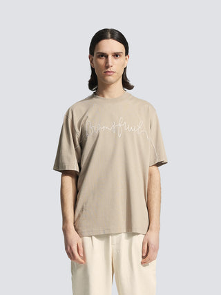 Garden Hose Chain Stitch T-shirt - Solid khaki