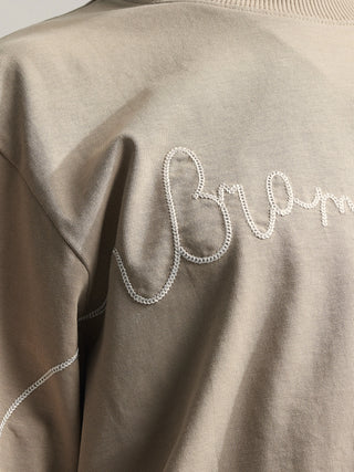 Garden Hose Chain Stitch T-shirt - Solid khaki