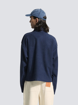 Turtle Neck Chest Pocket - Washed Midnight Blue