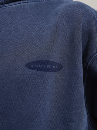 Distressed F*ck Off Zipper Hoodie - Washed  Navy
