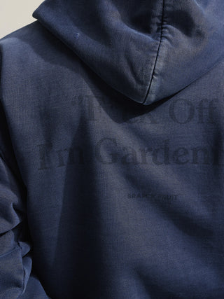 Distressed F*ck Off Zipper Hoodie - Washed  Navy