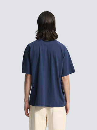 Garden Hose Chain Stitch Polo - Solid Midnight Blue