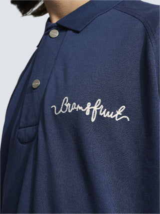 Garden Hose Chain Stitch Polo - Solid Midnight Blue