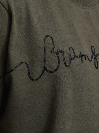 Garden Hose Chain Stitch Crewneck - Solid Charcoal