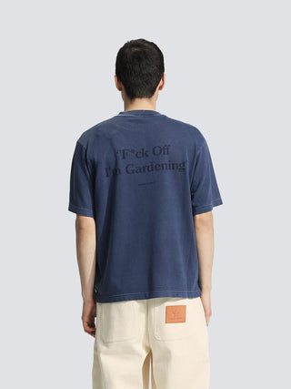 Distressed "F*ck Off I'm Gardening" T-shirt - Washed Midnight Blue
