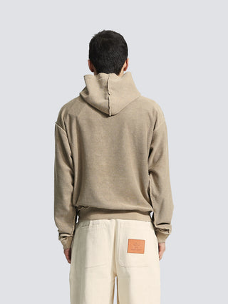 Chest Pocket Hoodie - Garment Dye Khaki