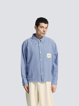 Distressed Farmer’s Shirt LS - Navy