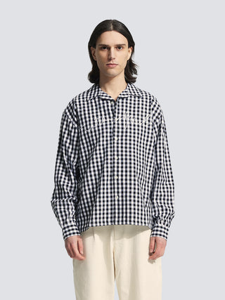 Garden Hose Chain Stitch Overshirt - Black