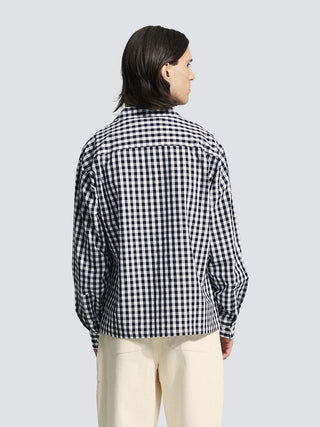 Garden Hose Chain Stitch Overshirt - Black