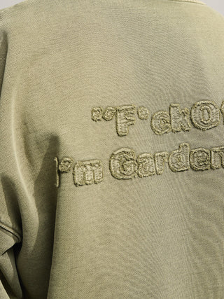 Cut & Sew “F*ck Off” Crewneck - Washed Olive Green