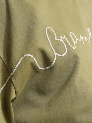 Garden Hose Chain Stitch Crewneck - Solid Olive Green