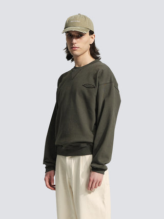 Cut & Sew “F*ck Off I'm Gardening” Crewneck - Washed Charcoal Black