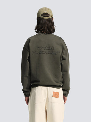 Cut & Sew “F*ck Off I'm Gardening” Crewneck - Washed Charcoal Black