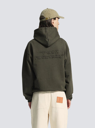 Cut & Sew “F*ck Off I'm Gardening” Hoodie - Washed Charcoal