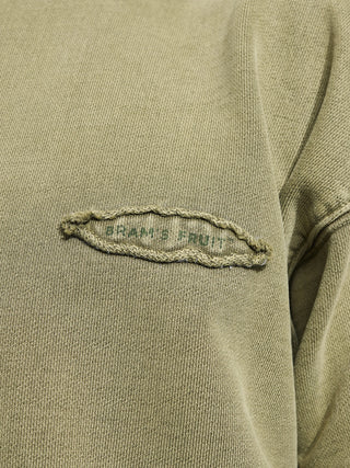 Cut & Sew Quarter Zip Hoodie - Washed Olive Green