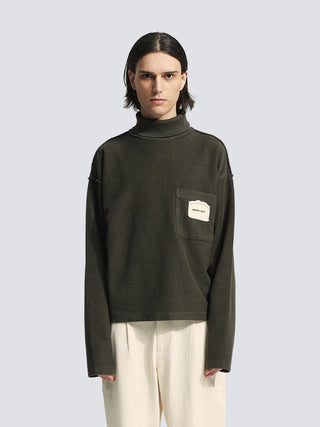 Turtle Neck Chest Pocket - Washed Charcoal