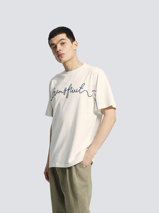 Garden Hose Chain Stitch T-Shirt - White