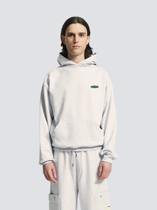 Distressed “F*ck Off” Hoodie - Grey Melange