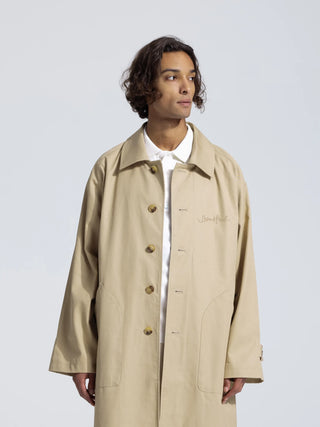 Chain Stitch Garden Hose Trench Coat - Beige