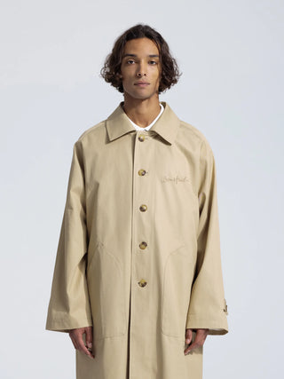 Chain Stitch Garden Hose Trench Coat - Beige