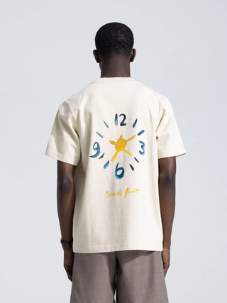 Clock Acrylic T-Shirt - Beige