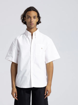 Gold Lemon Oxford Shirt Shortsleeve - White